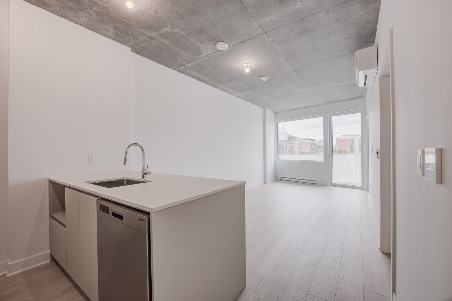 DISPONIBLE IMMÉDIATEMENT -- NEUF, JAMAIS HABITÉ ! Bienvenue au projet LES LOGES ! Superbe condo d'une chambre fermée, à quelques pas du métro Assomption. Lumineux et moderne, il offre une grande fenestration, des plafonds de 9 pi, des comptoirs de quartz et des électroménagers haut de gamme. Profitez de 20 000 pi² d'espaces communs exceptionnels : immense piscine sur le toit, jacuzzi et sauna à l'année, chalet urbain, vues panoramiques, promenade, observatoire, gym entièrement équipé, espaces de coworking et plus encore. Un projet offrant un milieu de vie exceptionnel !